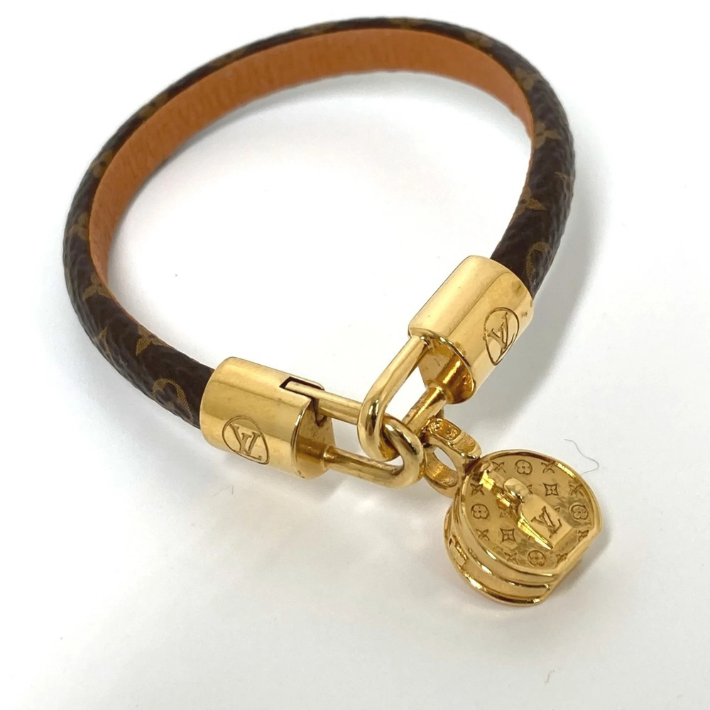 LOUIS VUITTON Brown Monogram Canvas Charm Bracelet